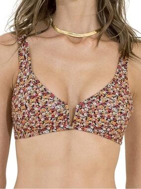 Maaji Women's Calico Victory Floral Print Reversible Bikini Bra Top Size Small
